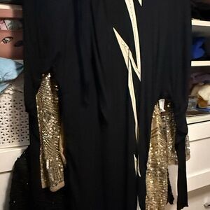 Black Dress with Gold Sequin Accents